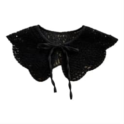 Women Sweet Girls Detachable Collar Shawl Elegant Hollow Out Embroidery Floral Lace Scarf Lace-Up Capelet