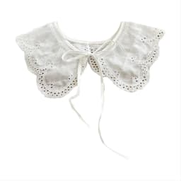 Women Sweet Girls Detachable Collar Shawl Elegant Hollow Out Embroidery Floral Lace Scarf Lace-Up Capelet