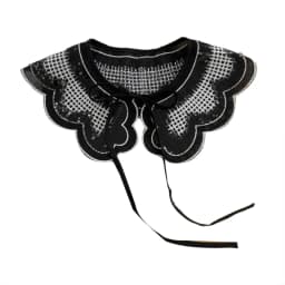 Women Sweet Girls Detachable Collar Shawl Elegant Hollow Out Embroidery Floral Lace Scarf Lace-Up Capelet