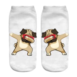 New Funny 3D Printed Happy Dancing Zebra Dog Licorne Cotton Socks Kawaii Women Cartoon Unicorn Puppy Short Ankle Sokken