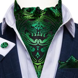 Jacquard Men Plaid Ascots Fashion Paisley Ties Wedding Formal Cravat Ascot British Gentleman Soft Polyester Luxury Gray Neck Tie