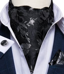 Jacquard Men Plaid Ascots Fashion Paisley Ties Wedding Formal Cravat Ascot British Gentleman Soft Polyester Luxury Gray Neck Tie