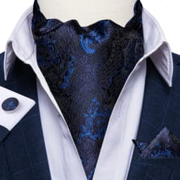 Jacquard Men Plaid Ascots Fashion Paisley Ties Wedding Formal Cravat Ascot British Gentleman Soft Polyester Luxury Gray Neck Tie
