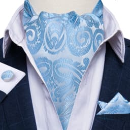 Jacquard Men Plaid Ascots Fashion Paisley Ties Wedding Formal Cravat Ascot British Gentleman Soft Polyester Luxury Gray Neck Tie