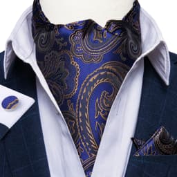 Jacquard Men Plaid Ascots Fashion Paisley Ties Wedding Formal Cravat Ascot British Gentleman Soft Polyester Luxury Gray Neck Tie