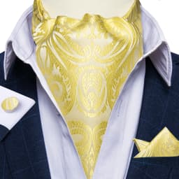 Jacquard Men Plaid Ascots Fashion Paisley Ties Wedding Formal Cravat Ascot British Gentleman Soft Polyester Luxury Gray Neck Tie