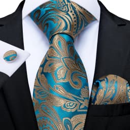 Fashion Paisley Men's Ties Gold Teal Green Black Tie For Men 8cm Business Wedding Accessories Cravat Gift For Men DiBanGu