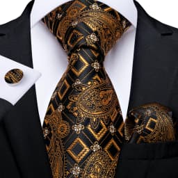 Fashion Paisley Men's Ties Gold Teal Green Black Tie For Men 8cm Business Wedding Accessories Cravat Gift For Men DiBanGu