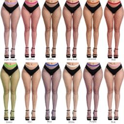 Sexy Women Fishnet Pantyhose Multicolor Plus Size Stocking Colored Small Middle Big Mesh Fish Nets Tight Anti Hook Nylon Tights