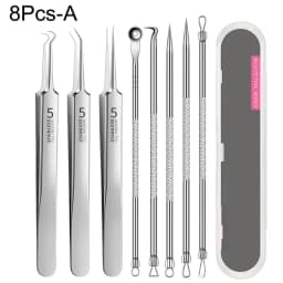 4-11Pcs Ingrown Hair Tweezers Acne Blackhead Removal Needles Black Dots Cleaner Deep Cleansing Pore Cleaner Face Skin Care Tools
