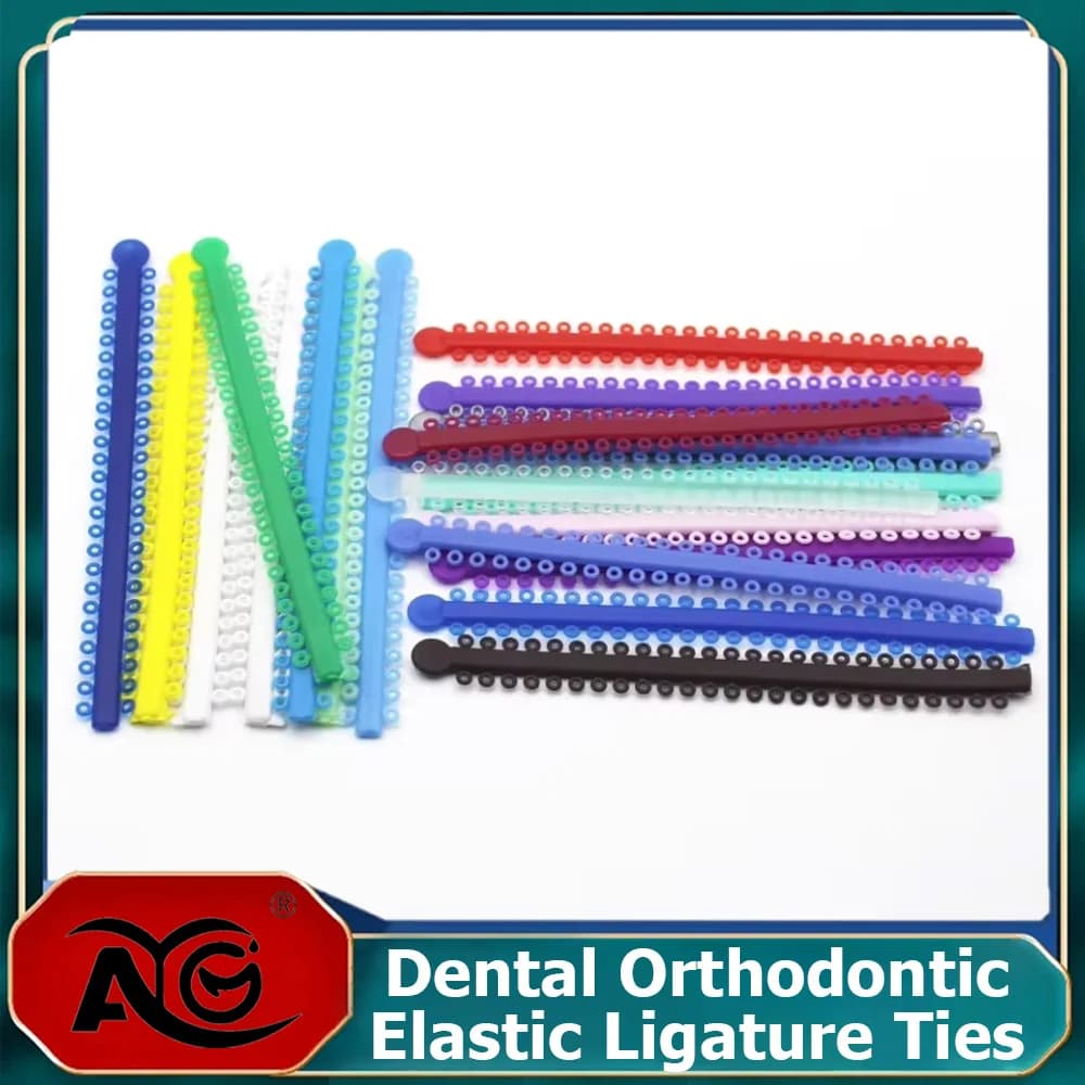AG 1Pack=1000PCS/20Sticks Dental Orthodontic Elastic Ligature Ties Bands for Brackets Braces Colourful to Choose