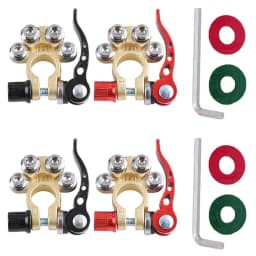 2Pcs Car Battery Terminal Connectors Quick Release Disconnect 12V 24V Positive Negative Battery Cable Ends for SAE/JIS Type Car