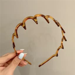 Korean Women Hair Comb Headband Plastic U Shape Hair Hoops Fixed Teeth Non-Slip Fluffy Top Hair Bands Headwear Hair Accessories