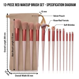 13 PCS Makeup Brushes Set Eye Shadow Foundation Women Cosmetic Brush Eyeshadow Blush Beauty Soft Make Up Tools Bag
