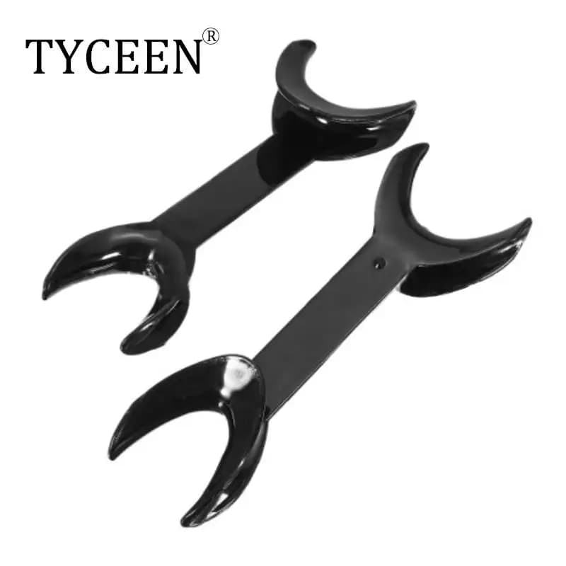 2pcs Black Double Head Lip Retractor Dental Intraoral Lip Cheek Retractor Dental Orthodontic Mouth Opener Dentist Tools 2 Sizes
