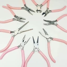 Cute Pink Color Handle Anti-slip Splicing and Fixing Jewelry Pliers Tools & Equipment Kit for DIY Jewelery Making Needlework
