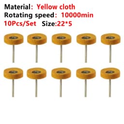 10Pcs Dental Laboratory Dentistry Odontologia Polishing Brush Wheel Rotary Tools 2.35mm HP Shank Wool Goat Cotton Black Buff