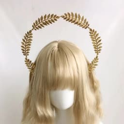 Gothic Lolita Feather Wings Goddess Church Pope Golden Hair Ornament Devil Gorgeous Vintage Virgin Mary Tiara Headwear