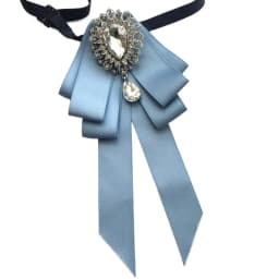 Vintage Crystal Fabric Bow Tie Brooch Korean Fashion Bowties Neckties for Women White Shirt Collar Luxury Jewelry Accessories