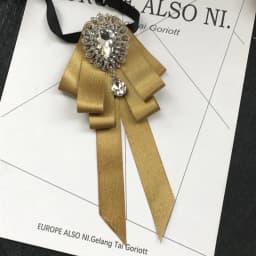 Vintage Crystal Fabric Bow Tie Brooch Korean Fashion Bowties Neckties for Women White Shirt Collar Luxury Jewelry Accessories