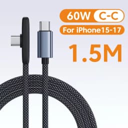 100W USB to Type C Fast Charging 90° Elbow Data Cable PD USB C Super Charging Game Cable for Samsung S23 S22 Huawei POCO Realme