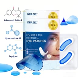 Retinol Microneedle Eye Patches with Hyaluronic Acid & Firming Peptides,for Forehead, Eye Area, Crow's Feet & Smile Lines,1Pair.