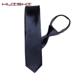 Men's Formal Zipper Necktie Red Dark Blue Black Color Polyester Satin Tie For Men Vintage Decoration Necktie Wedding Accessories