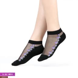 Sexy fishnet Women Lace Ruffle Soft Comfy Sheer Silk Elastic Mesh Knit Frill Trim Transparent Ankle funny socks 1pair=2pcs