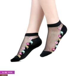 Sexy fishnet Women Lace Ruffle Soft Comfy Sheer Silk Elastic Mesh Knit Frill Trim Transparent Ankle funny socks 1pair=2pcs