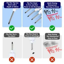 iLMH 1-40PCS Deep Hole Long Nib Head Markers For Metal Perforating Pen Waterproof Bathroom Woodworking Decoration Multi-Purpose