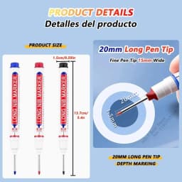 iLMH 1-40PCS Deep Hole Long Nib Head Markers For Metal Perforating Pen Waterproof Bathroom Woodworking Decoration Multi-Purpose