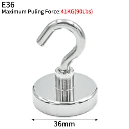 10/20Pcs Super Strong Neodymium Powerful Magnetic Hooks Ring Metal Magnet with Curved Hook Hanger for Hanging,Fridge,Wall,Key