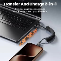 NNBILI 120W Car USB A to Type C Fast Charging For Honor Xiaomi Huawei Type C To Type C Spring Telescopic Cable For iPhone 18 17