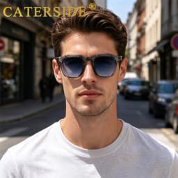 CATERSIDE Fashion Men Sunglasses Small Frame Square Personalized Design Sun Glasses Women Travel Party Business Festival Gift