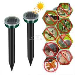 4/8X Solar Repeller Powered Ultrasonic Sonic Mouse Mole Pest Rodent Repellent Vibration Wave Yard Outdoor Garden Lawn Farm Field