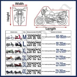 All Season Motorcycle Cover Silver Black Sun Reflective Waterproof Dustproof UV Protection for Moto Scooter M to 4XL 2025