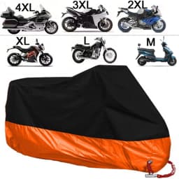 All Season Motorcycle Cover Silver Black Sun Reflective Waterproof Dustproof UV Protection for Moto Scooter M to 4XL 2025