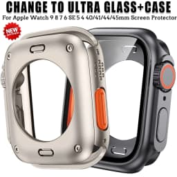 Screen Protector Cover for Apple Watch 45mm 44mm 40 41 42 46mm PC Front Rear Bumper Case iwatch 11 10 9 8 7 SE 6 Change To Ultra