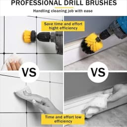 3 pcs/set drill brush set power scrubber wash cleaning brushes tool kit for Grout Floor tub shower tile bathroom kitchen surface