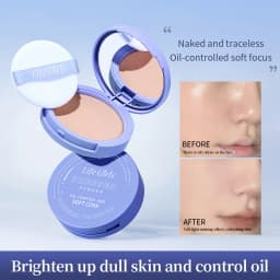 Life Girls Skin Tone Waterproof, Sweat-Proof Powder, Naturally Brightens, Conceals Concealer, Soft and Smooth, Natural and Transparent, Transparent Makeup, Own Puff