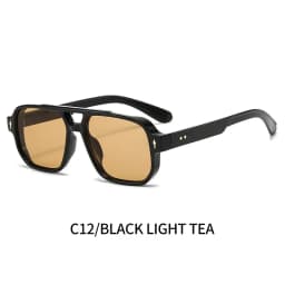 BOYSEEN Men's Square Tortoiseshell Sunglasses Preppy Style Black Frame Eyewear Can Make Prescription