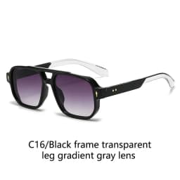 BOYSEEN Men's Square Tortoiseshell Sunglasses Preppy Style Black Frame Eyewear Can Make Prescription
