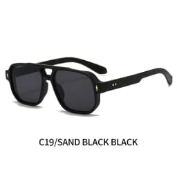 BOYSEEN Men's Square Tortoiseshell Sunglasses Preppy Style Black Frame Eyewear Can Make Prescription