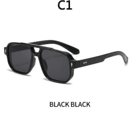 BOYSEEN Men's Square Tortoiseshell Sunglasses Preppy Style Black Frame Eyewear Can Make Prescription