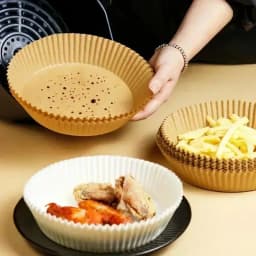 50/100/200Pcs Air Fryer Baking Paper Non-Stick Airfryer Baking Papers Round Air-Fryer Paper Liners Paper Kitchen Accessories