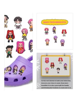 19pcs Korean music Shoe Charms PVC DIY Shoes Decoration Bracelet Wristband Sandal shoe Accessories Buckle for Kids Gifts