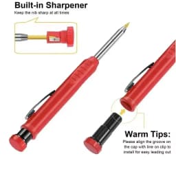 Solid Carpenter Pencil Set Woodworking Tools Mechanical Pencil 5 Colors Refill Construction Job Tools Carpentry Marking Scriber