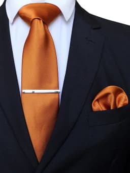 EASTEPIC 8 cm Classic Grey Twill Ties for Men in Business Suits Necktie Set Clip Handkerchief Men's Accessory Wedding Party
