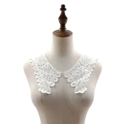 Royal Style Cotton Fake Collar Shawl Wrap Hollow Out Floral Lace Ruffled Trim Necklace Pointed Lapel Blouse Dropshipping