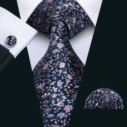 Red Print Men Tie Set Silk Jacquard Floral Wedding Business Necktie Handkerchief Cufflinks 30 Colours Luxury Gift Barry.Wang